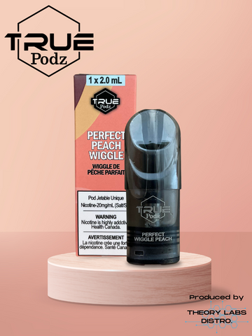 Perfect Wiggle Peach - True Podz Theory Labs Distro. Vaping E-Liquid Disposables St. Catharines Ontario Canada