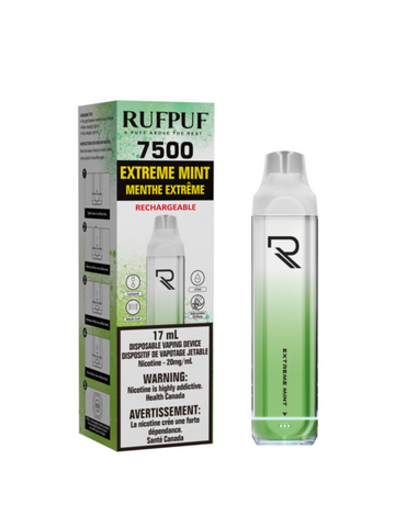 Extreme Mint RufPuf 7500 Theory Labs Distro. Vaping E-Liquid Disposables St. Catharines Ontario Canada
