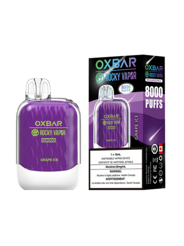Grape Ice - Oxbar G8000 Theory Labs Distro. Vaping E-Liquid Disposables St. Catharines Ontario Canada