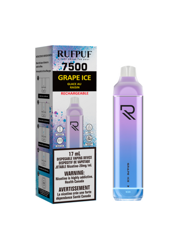 Grape Ice RufPuf 7500 Theory Labs Distro. Vaping E-Liquid Disposables St. Catharines Ontario Canada