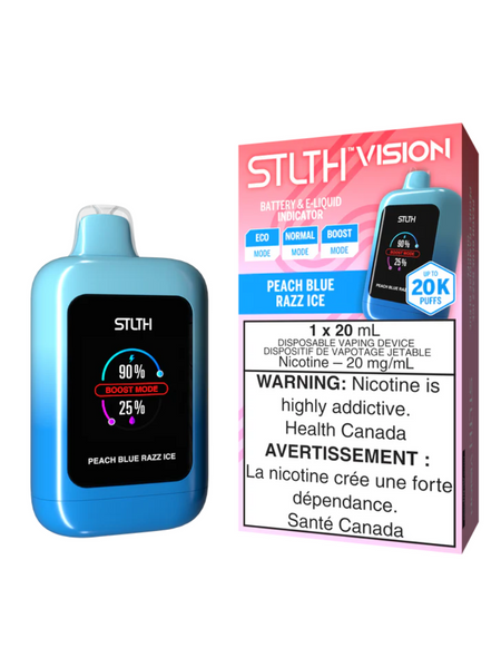 Peach Blue Razz Ice - STLTH Vision Theory Labs Distro. Vaping E-Liquid Disposables St. Catharines Ontario CAN