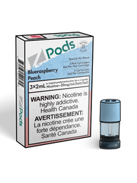 Blue Raspberry Peach - Z-Pods Theory Labs Distro. Vaping E-Liquid Disposables St. Catharines Ontario Canada