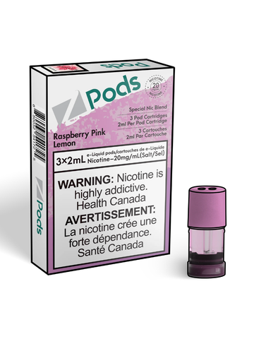 Raspberry Pink Lemon - Z-Pods Theory Labs Distro. Vaping E-Liquid Disposables St. Catharines Ontario CAN